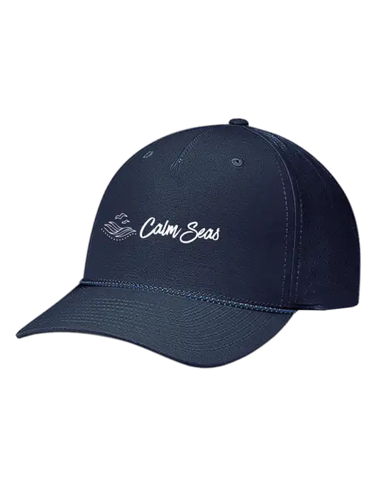 Richardson Laser Perf Performance Dark Navy/Navy-Grey-Blue Rope Cap w/Calm Seas Psychotherapy Logo