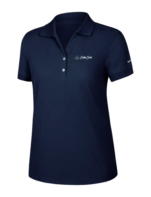 Nike Womens Dri-FIT Classic Dark Navy Polo w/Calm Seas Psychotherapy Logo