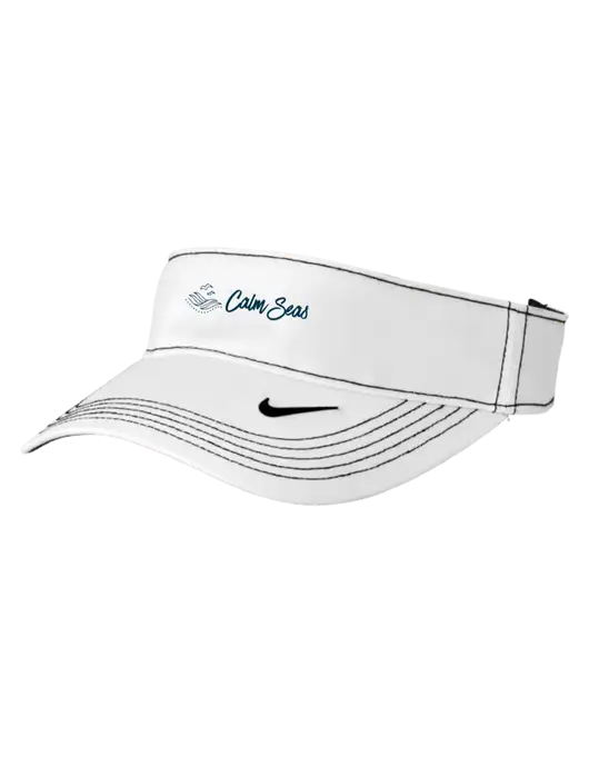 Nike White Dri-FIT Ace Visor w/Calm Seas Psychotherapy Logo