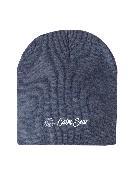 Navy Heather Element Knit Beanie w/Calm Seas Psychotherapy Logo