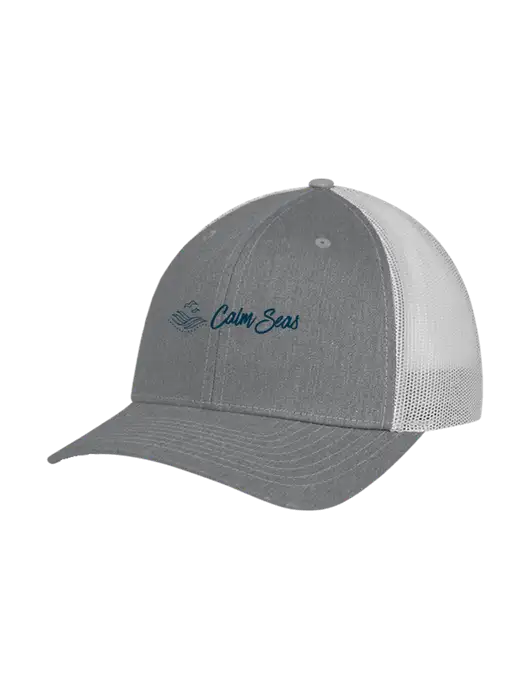 Richardson Adjustable Snapback Original 112 Trucker Cap Heather Grey w/Light Grey Mesh w/Calm Seas Psychotherapy Logo