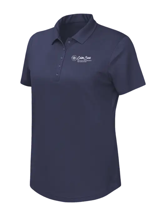 Callaway Womens Birdseye Navy Polo w/Calm Seas Institute Logo