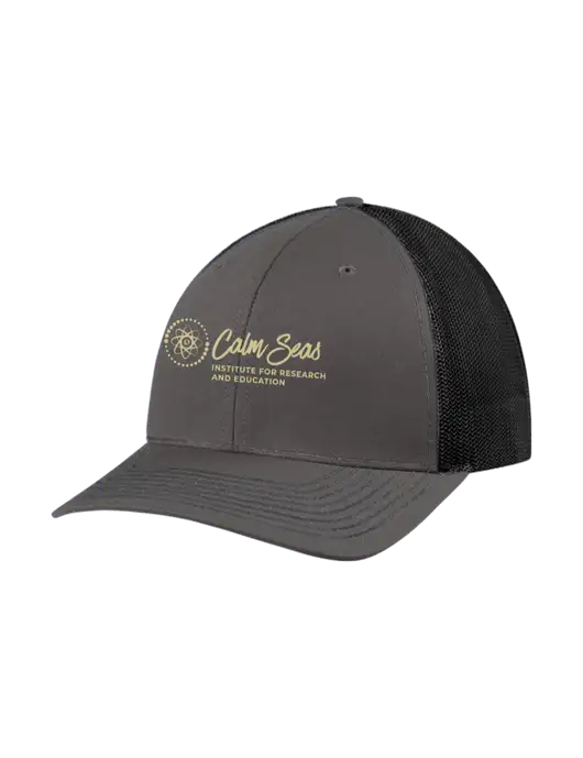Richardson Adjustable Snapback Original 112 Trucker Cap Dark Grey w/Black Mesh w/Calm Seas Institute Logo