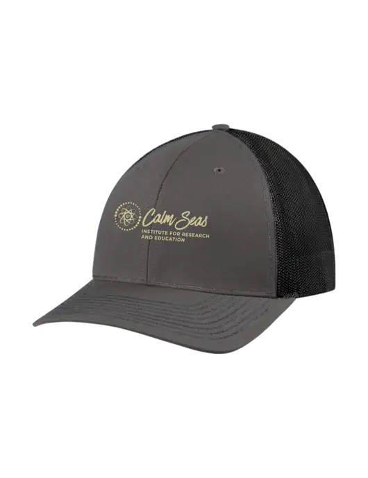 Richardson Adjustable Snapback Original 112 Trucker Cap Dark Grey w/Black Mesh w/Calm Seas Institute Logo