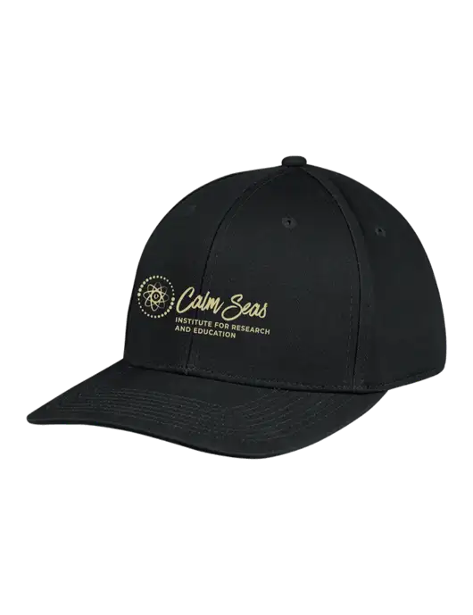 Premium Modern Structured Twill Black Snapback Cap w/Calm Seas Institute Logo
