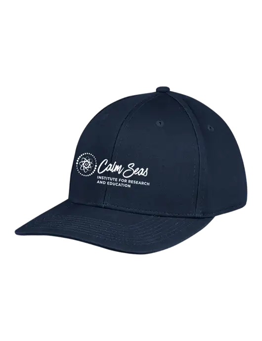 Premium Modern Structured Twill Navy Snapback Cap w/Calm Seas Institute Logo