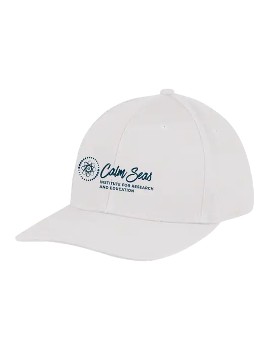 Premium Modern Structured Twill White Snapback Cap w/Calm Seas Institute Logo