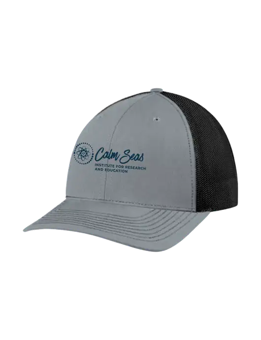 Richardson Adjustable Snapback Original 112 Trucker Cap Heather Grey w/Black Mesh w/Calm Seas Institute Logo