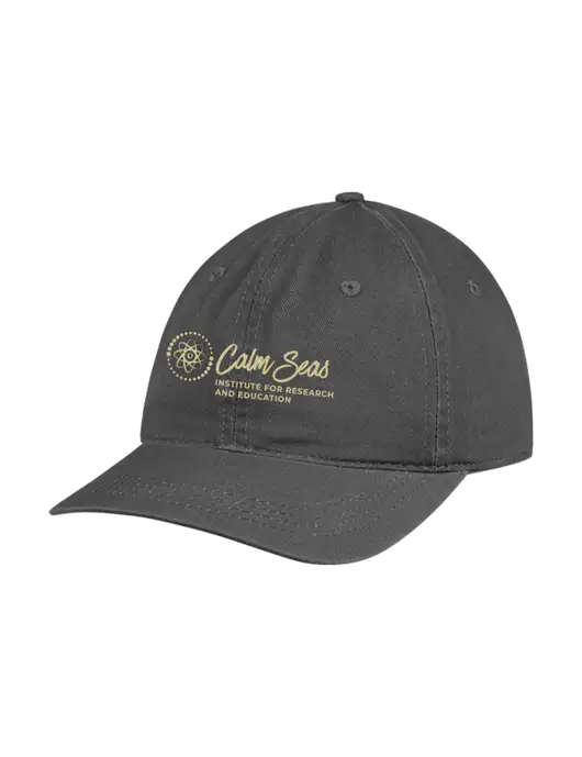 Garment Washed Unstructured Twill Charcoal Cap w/Calm Seas Institute Logo