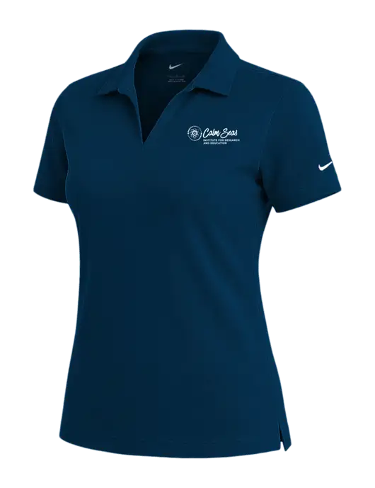 NIKE Navy Womens Dri-Fit Micro Pique Polo w/Calm Seas Institute Logo