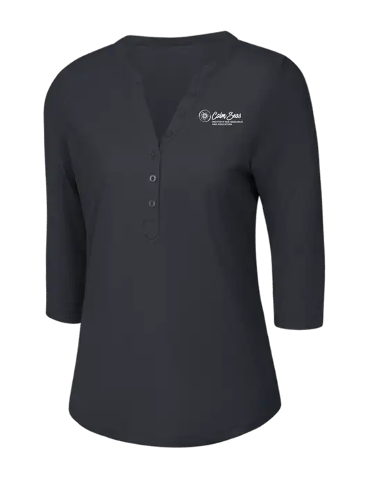 OGIO Charcoal Grey Jewel Henley w/Calm Seas Institute Logo
