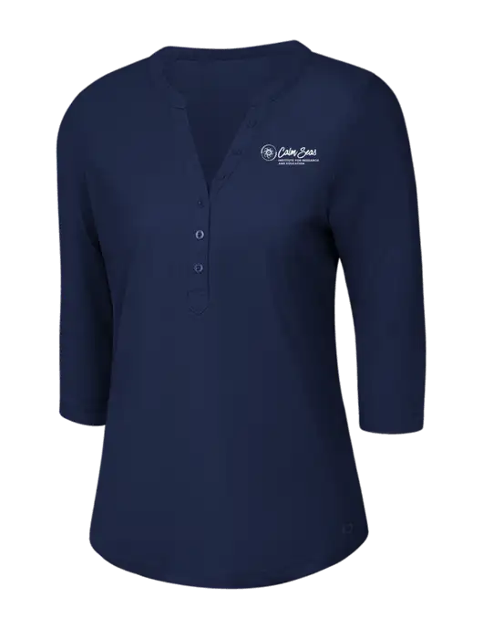 OGIO Navy Jewel Henley w/Calm Seas Institute Logo