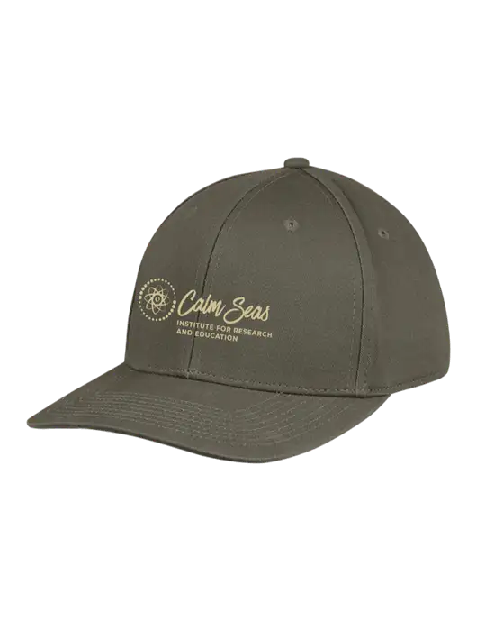 Premium Modern Structured Twill Olive Snapback Cap w/Calm Seas Institute Logo