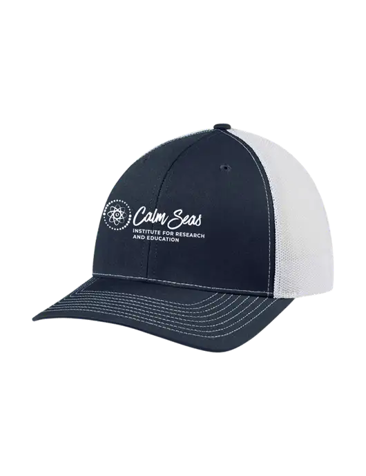 Richardson Adjustable Snapback Original 112 Trucker Cap Navy w/White Mesh w/Calm Seas Institute Logo