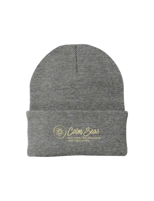 Medium Grey Heather Knit Cap w/Calm Seas Institute Logo