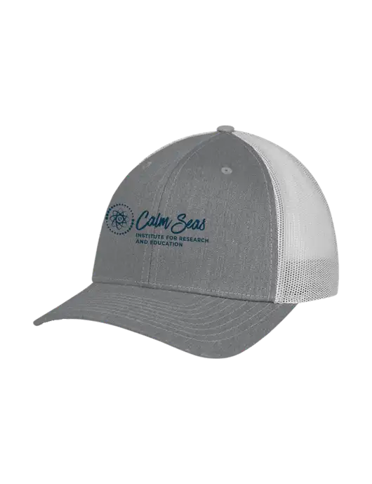 Richardson Adjustable Snapback Original 112 Trucker Cap Heather Grey w/Light Grey Mesh w/Calm Seas Institute Logo